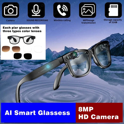 Smart Camera Glasses 1080P HD - AI Bluetooth Video Recording Glasses With Voice Control
