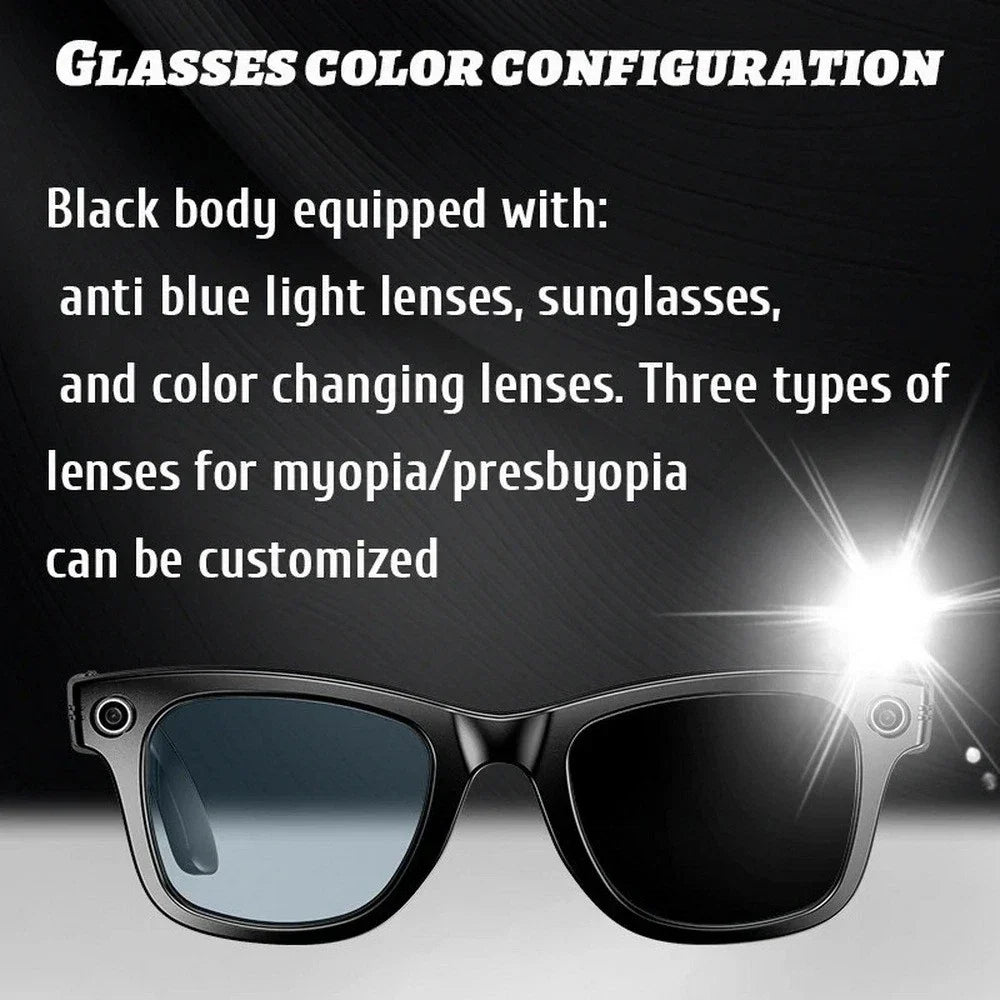 Smart Camera Glasses 1080P HD - AI Bluetooth Video Recording Glasses With Voice Control